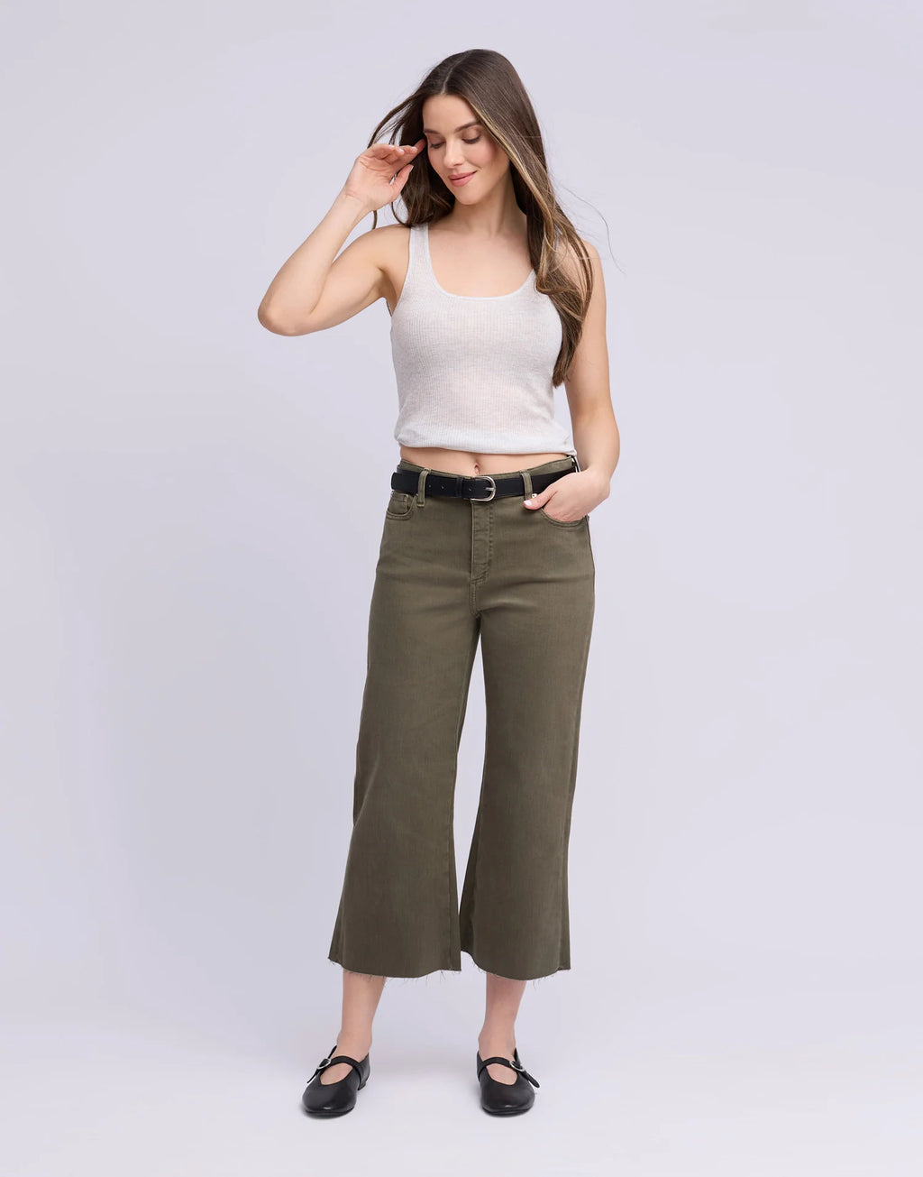 Jeans Lily à jambes larges - OPRAH KAKI - Yoga Jeans