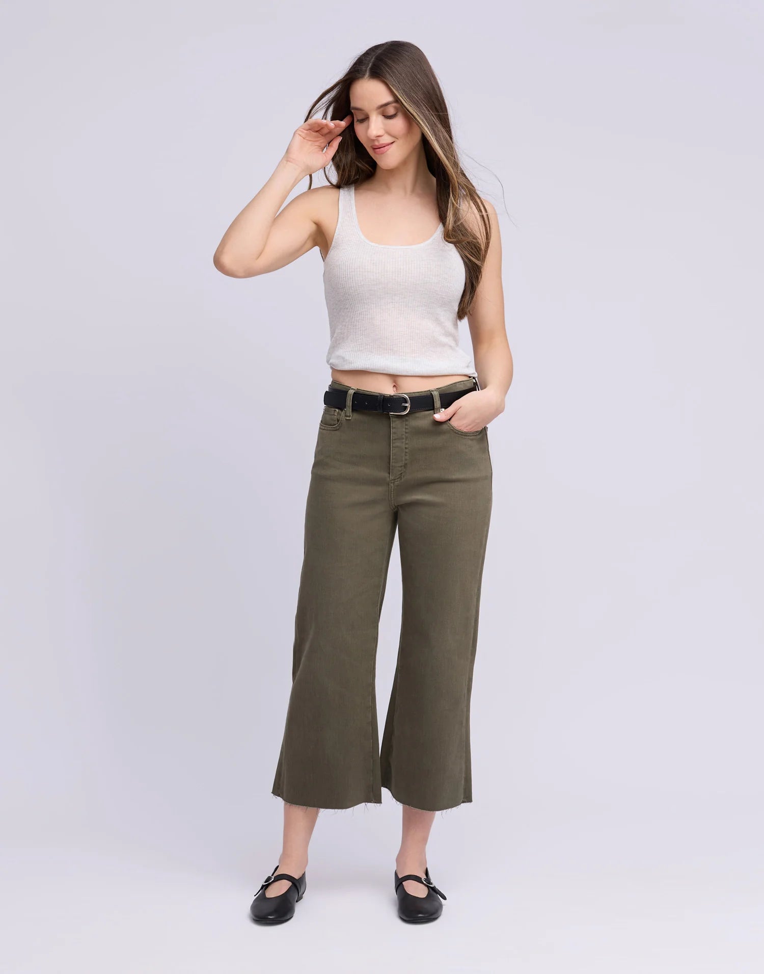 Jeans Lily à jambes larges - OPRAH KAKI - Yoga Jeans