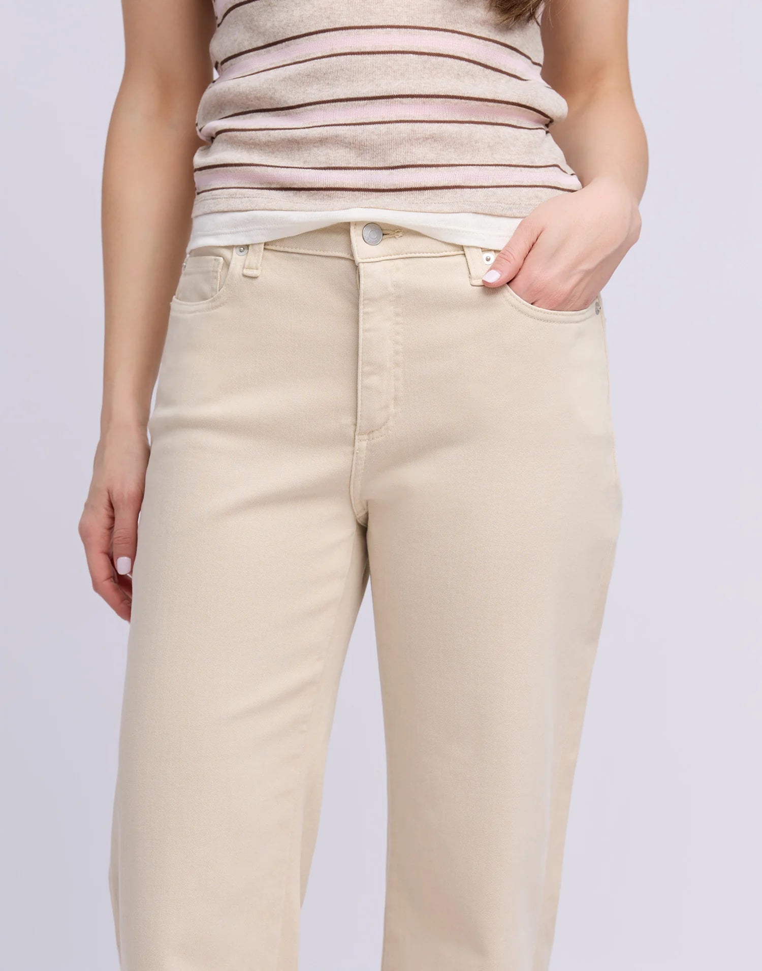 Jeans Lily à jambes larges - OPRAH -BEIGE - Yoga Jeans