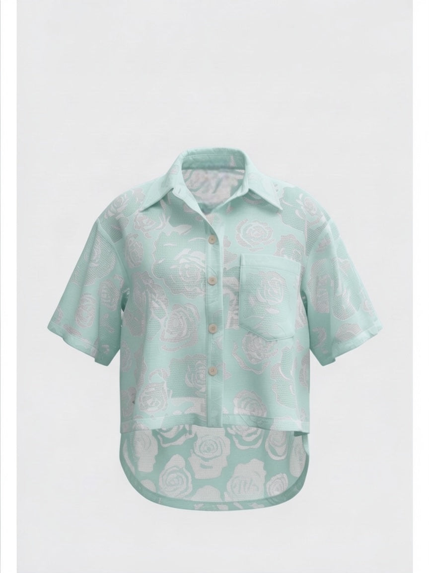 Roselyne - Blouse fleurie translucide