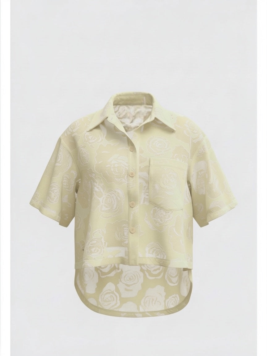 Roselyne - Blouse fleurie translucide