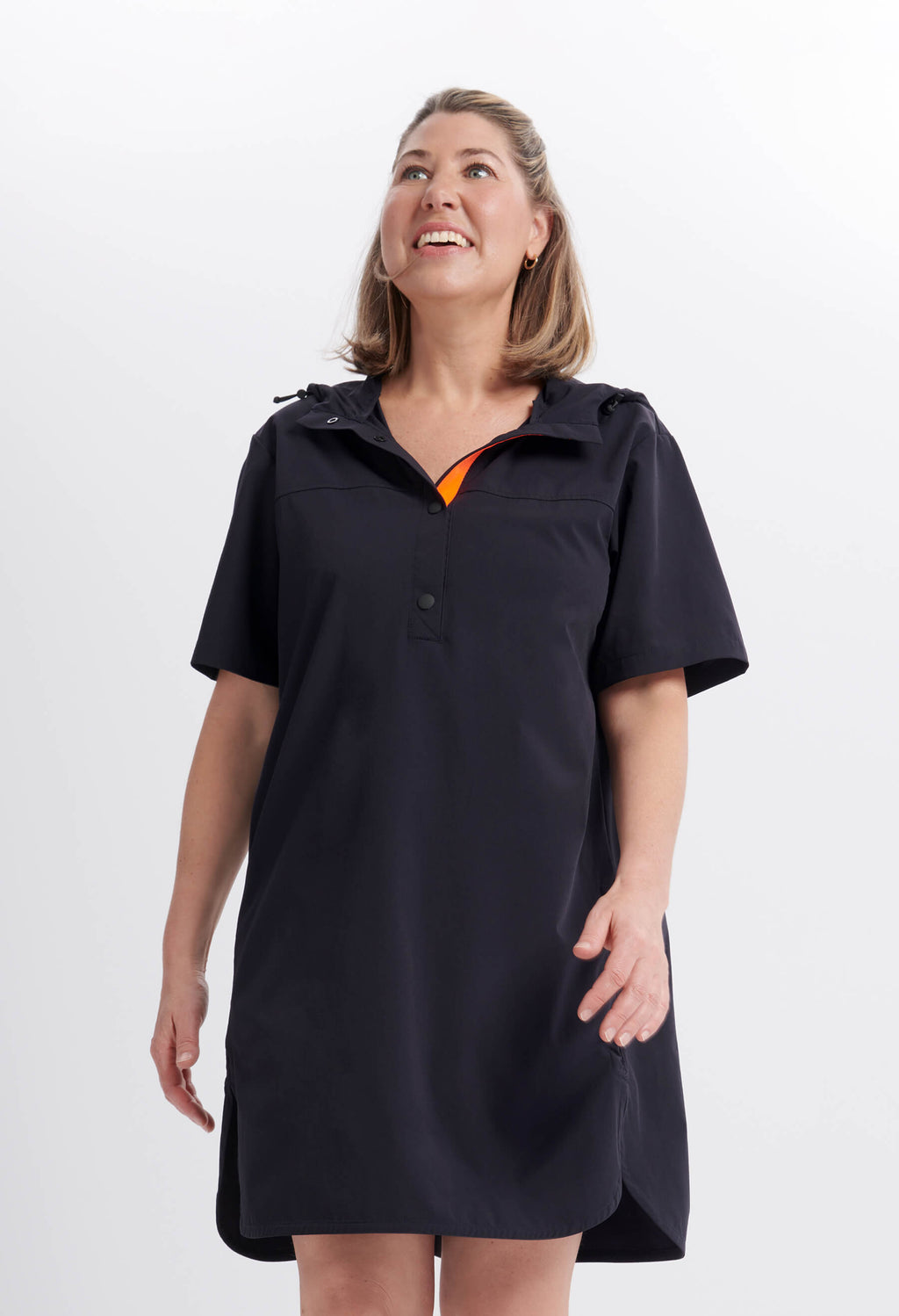 Alvin - Adjustable Short-Sleeve Dress - Black