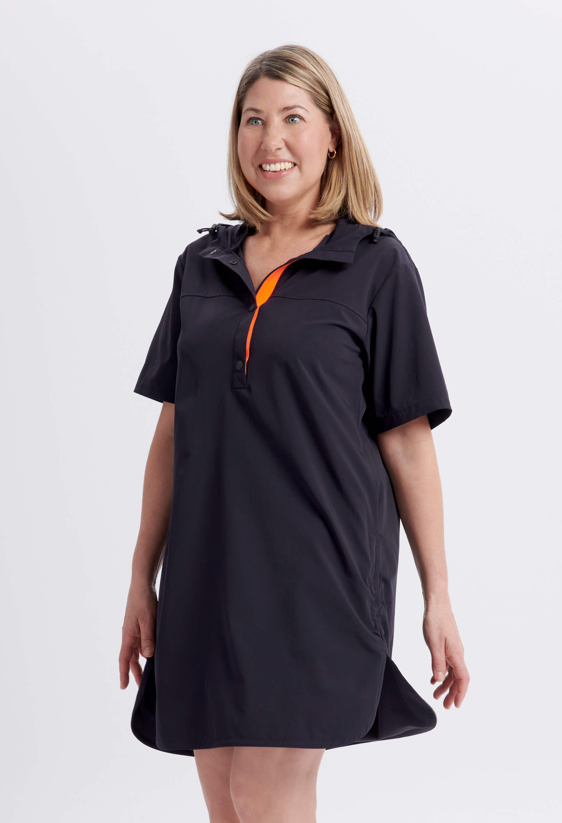 Alvin - Adjustable Short-Sleeve Dress - Black