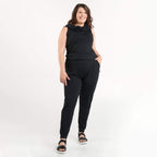 Scarlette - Sleeveless convertible one-piece jumpsuit with oversized collar