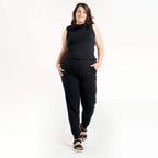 Scarlette - Sleeveless convertible one-piece jumpsuit with oversized collar