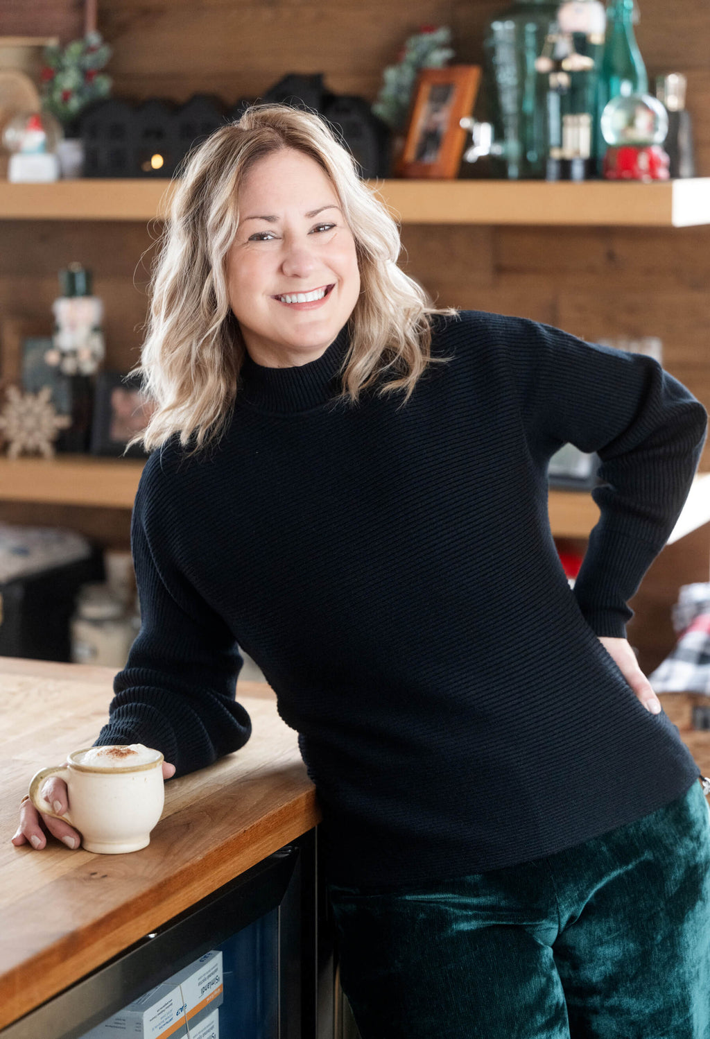 Léna - Chandail côtelé à col montant