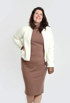 Alba - Sherpa bomber jacket with vegan leather accents