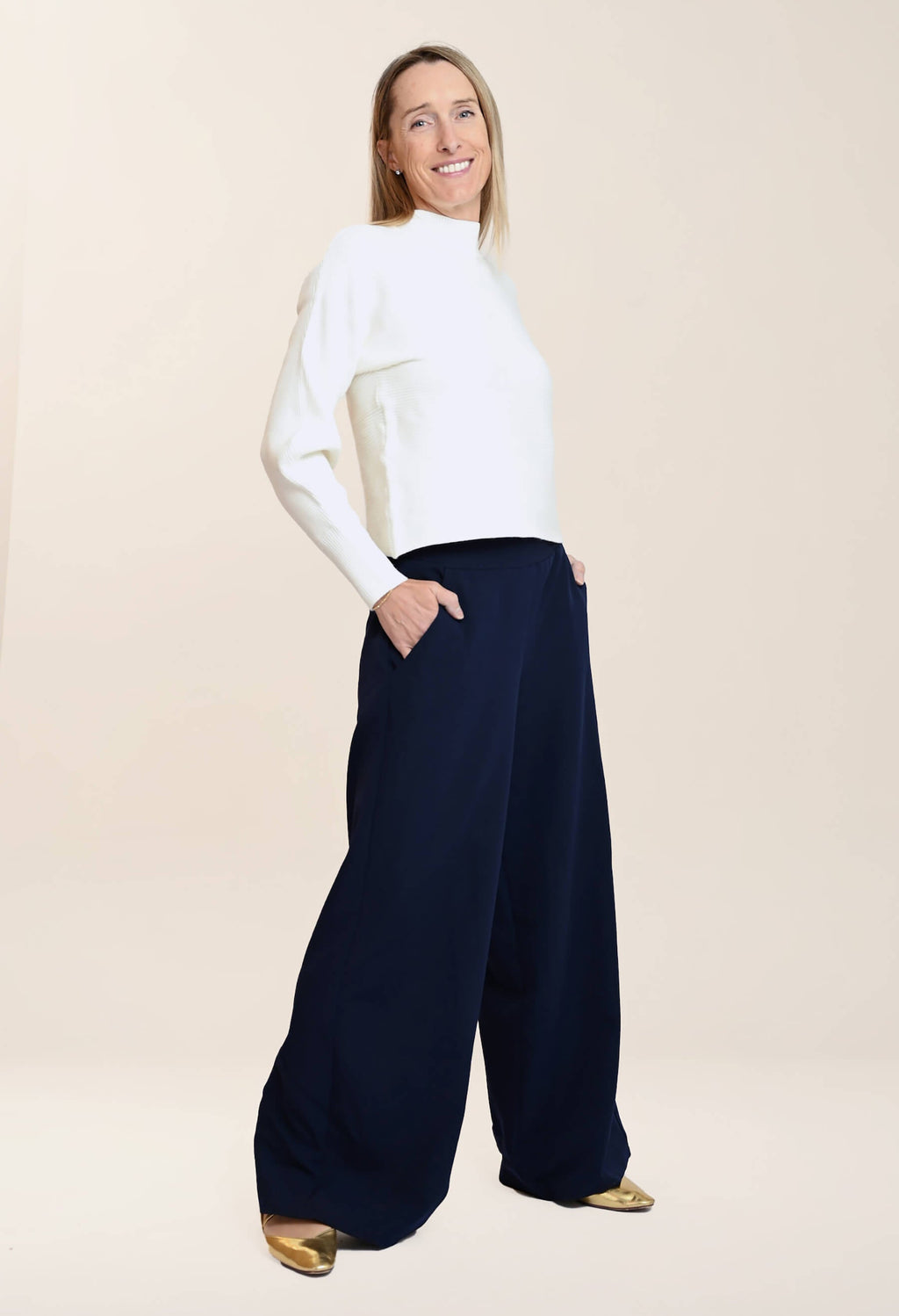 Léna - Chandail côtelé à col montant