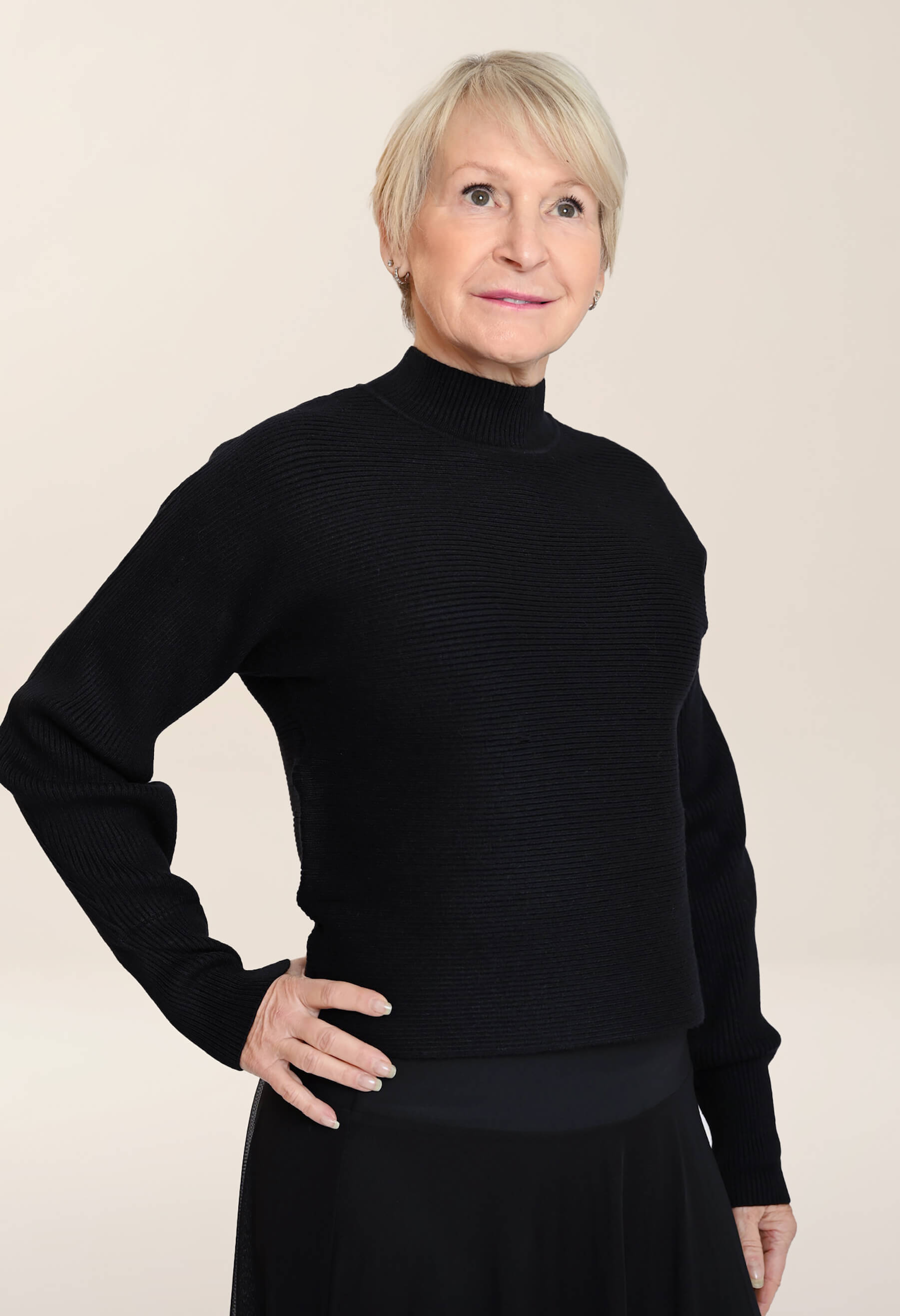 Léna - Chandail côtelé à col montant