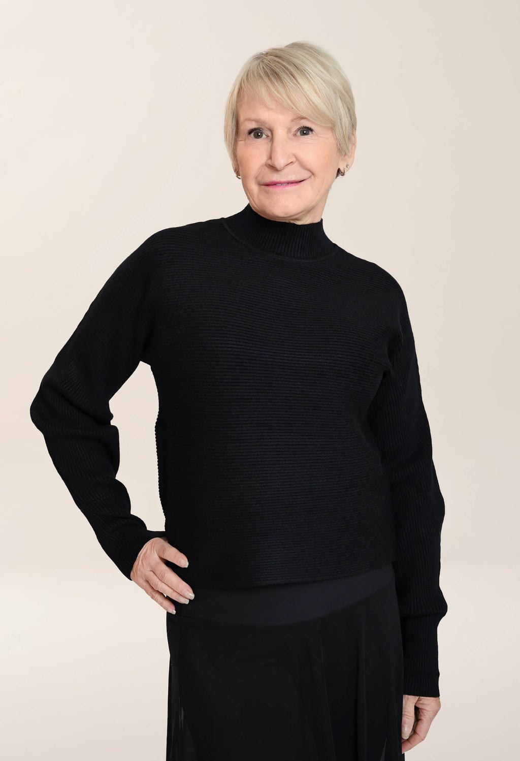 Léna - Chandail côtelé à col montant