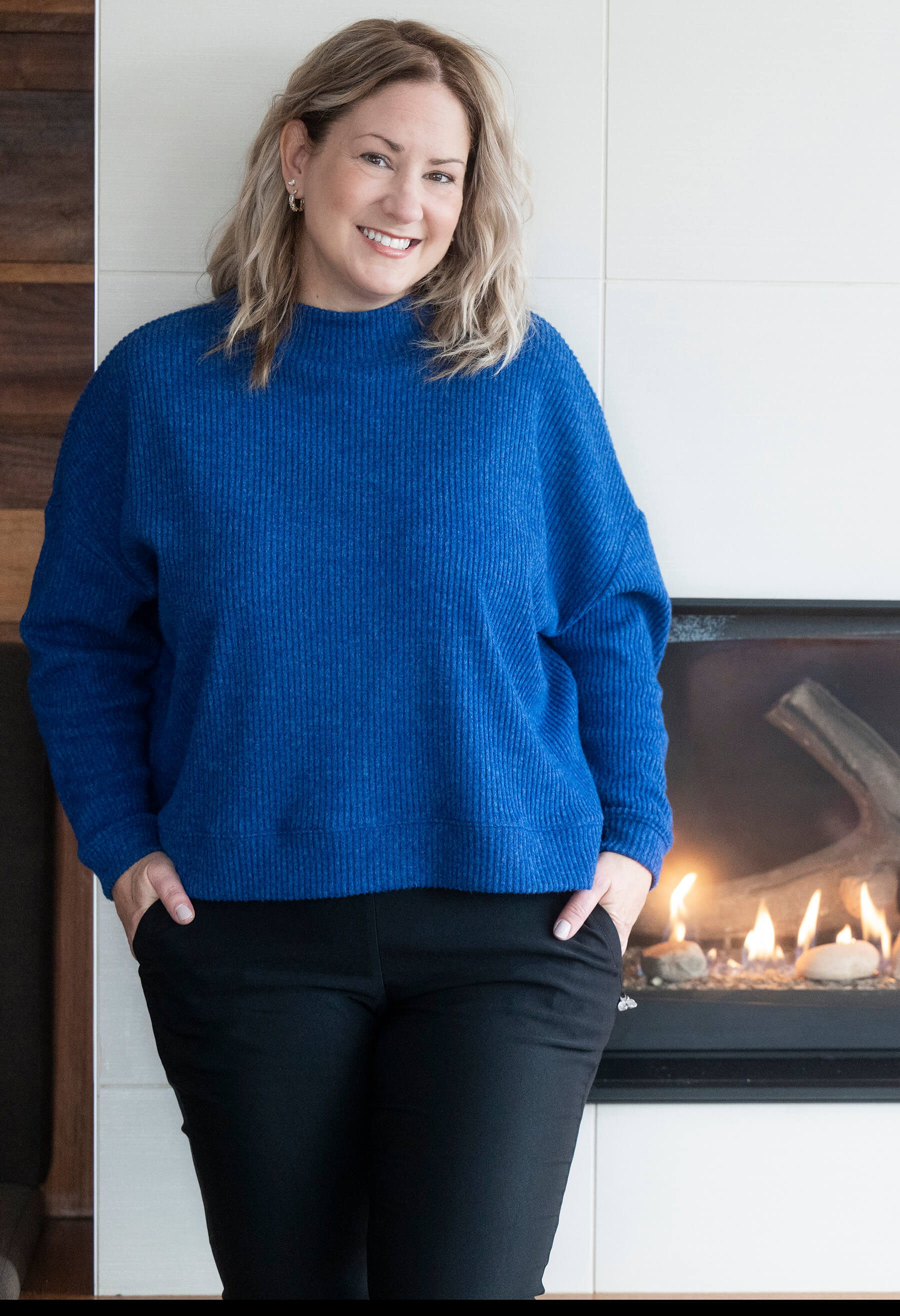 Danie - Chandail ample à manches longues et col montant