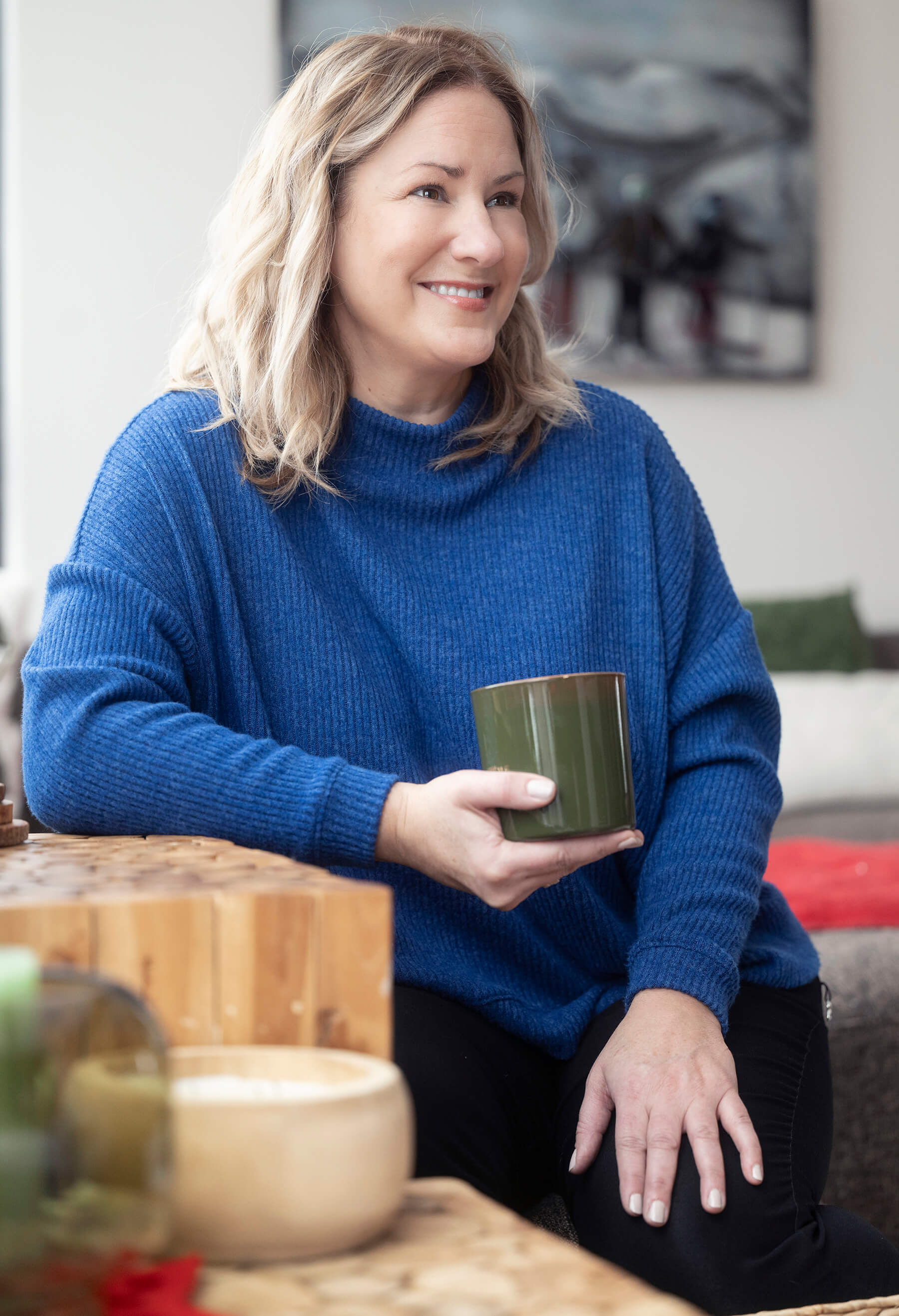 Danie - Chandail ample à manches longues et col montant