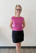 Fred - Sweater with very short sleeves and a round neckline