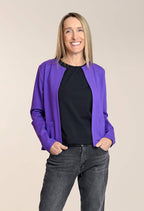 Julia - Short, structured jacket in Ponte de Roma fabric with side pockets 