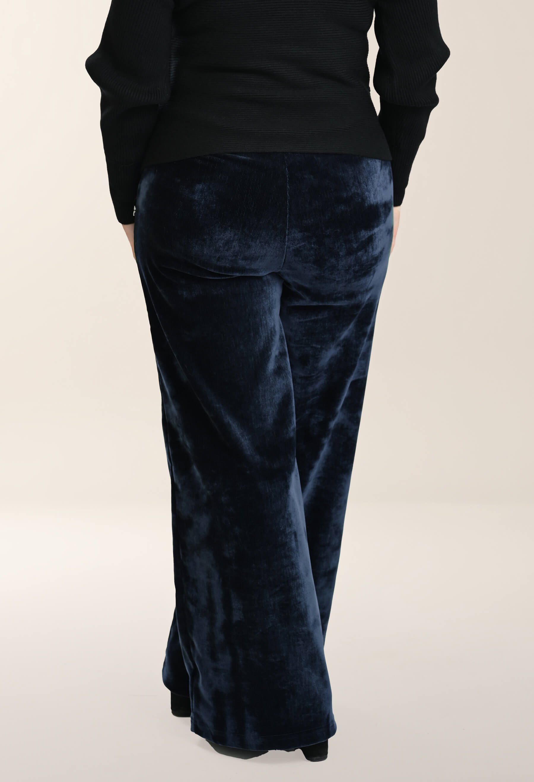 Kelly - Wide-leg fluid velvet trousers