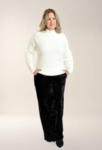 Kelly - Wide-leg fluid velvet trousers