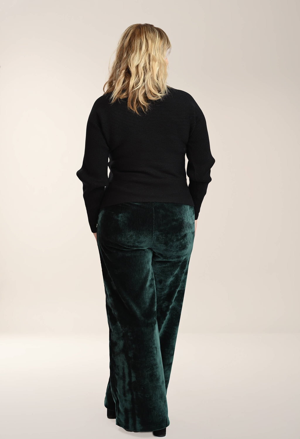 Kelly - Wide-leg fluid velvet trousers