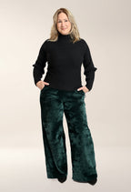 Kelly - Wide-leg fluid velvet trousers