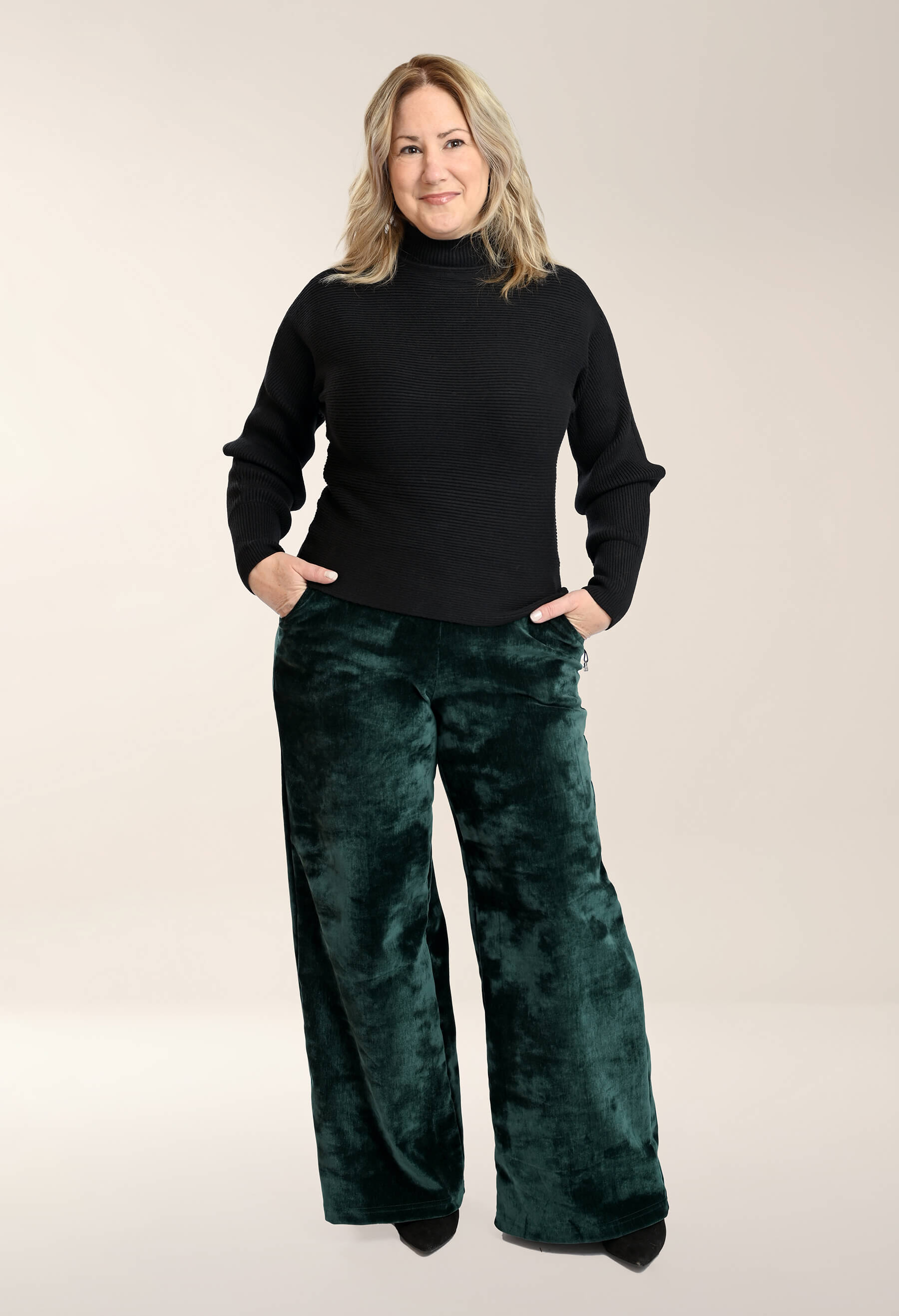 Kelly - Pantalon fluide à jambes larges en velours