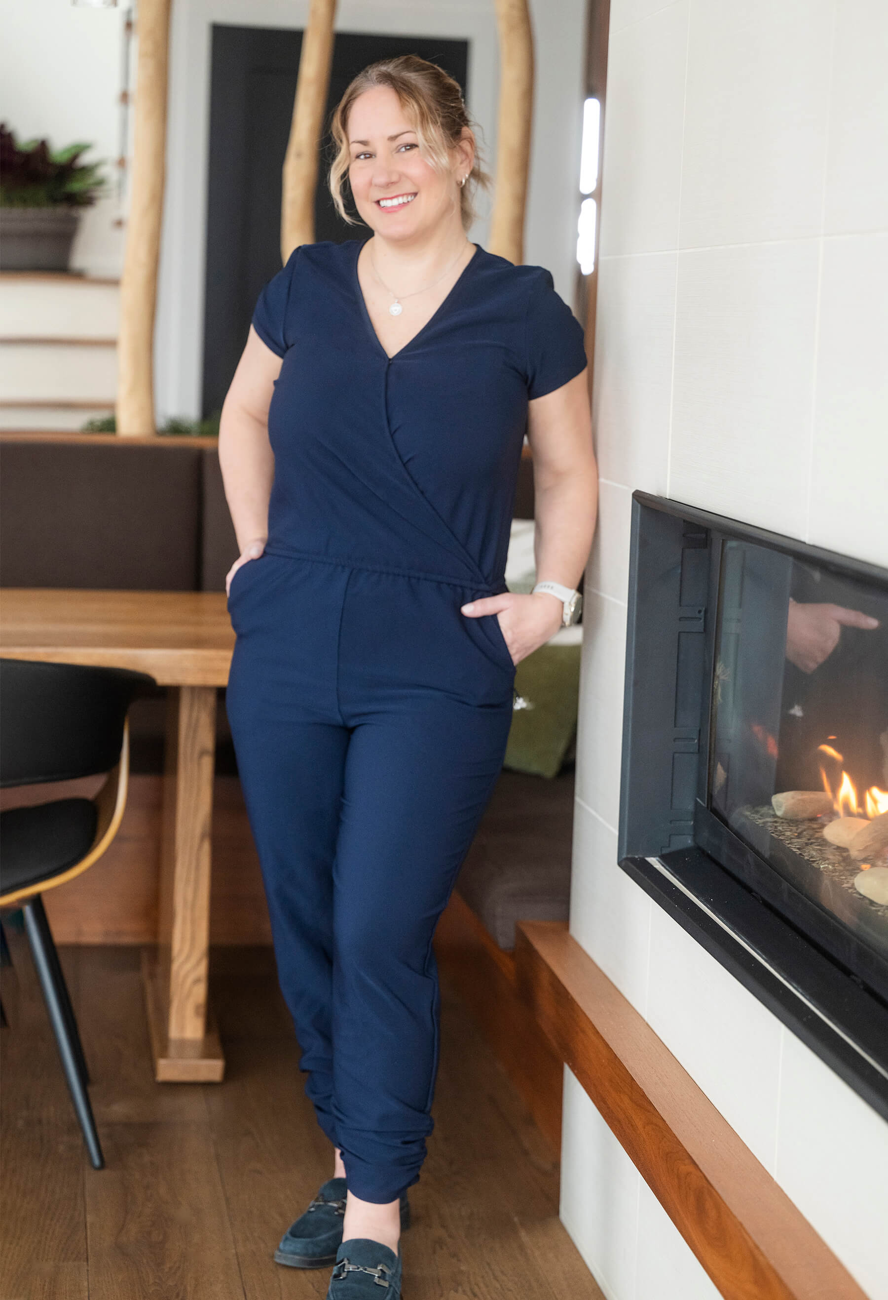 Maéva - Combinaison une-pièce à encolure cache-coeur