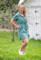 Olie - Robe chemise avec ceinture