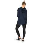 Convertible bamboo hooded cape - Black and Navy