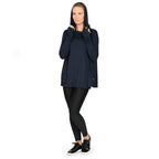 Convertible bamboo hooded cape - Black and Navy