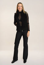 Lolia - Bi-material sleeveless jacket