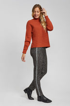 Léna - Chandail côtelé à col montant