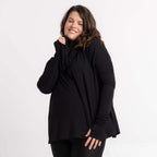 KSL Chandail Cape à capuche transformable en bambou - Noir et Marine