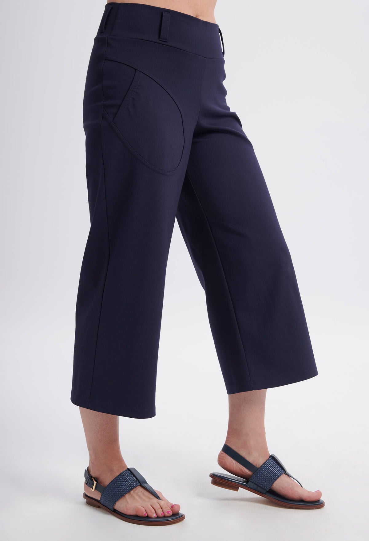 KSL Pantalon Marine / XS Romy - Pantalon capri en ponte de roma