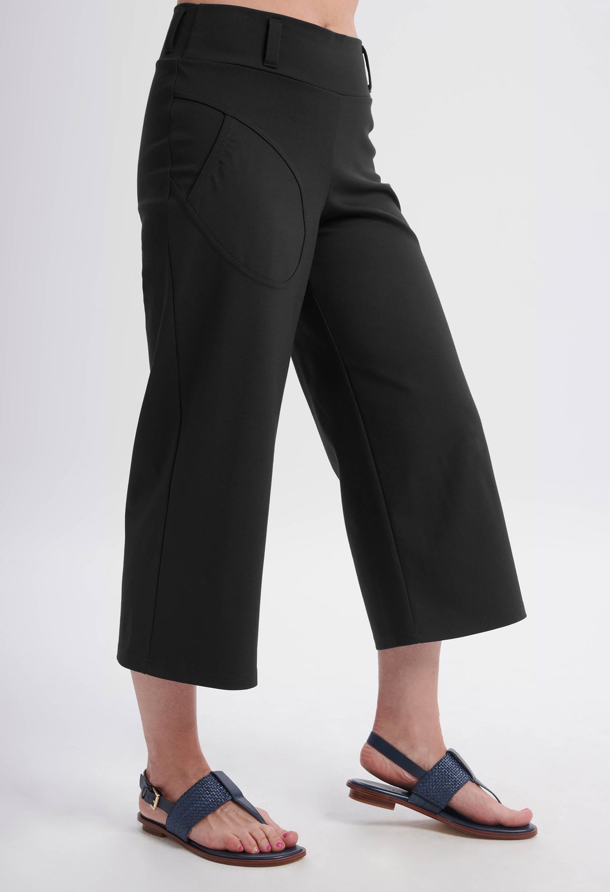 KSL Pantalon Noir / XS Romy - Pantalon capri en ponte de roma
