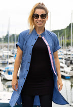 KSL Robe Bleu / XS Olie - Robe chemise avec ceinture
