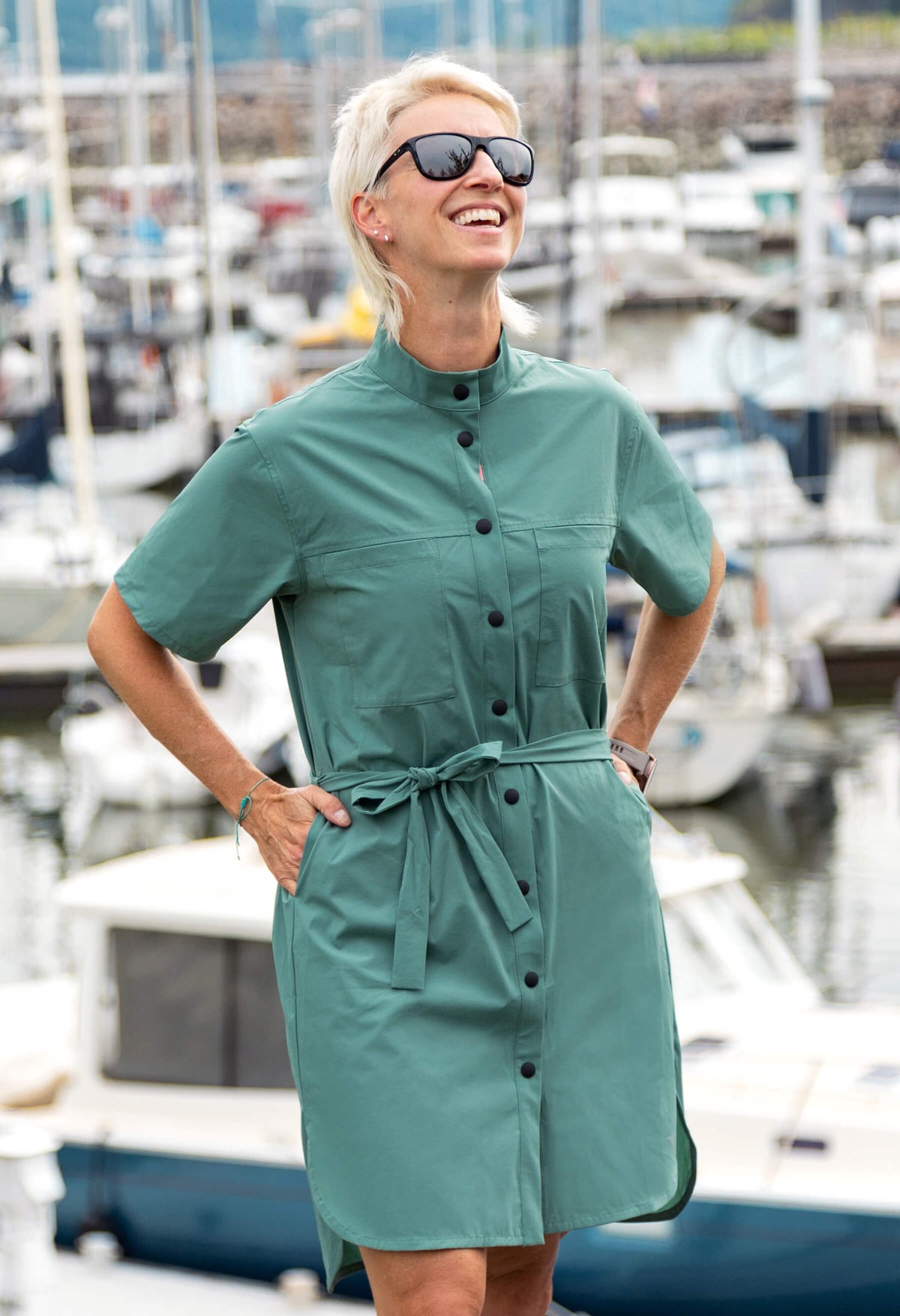 KSL Robe Sauge / XS Olie - Robe chemise avec ceinture