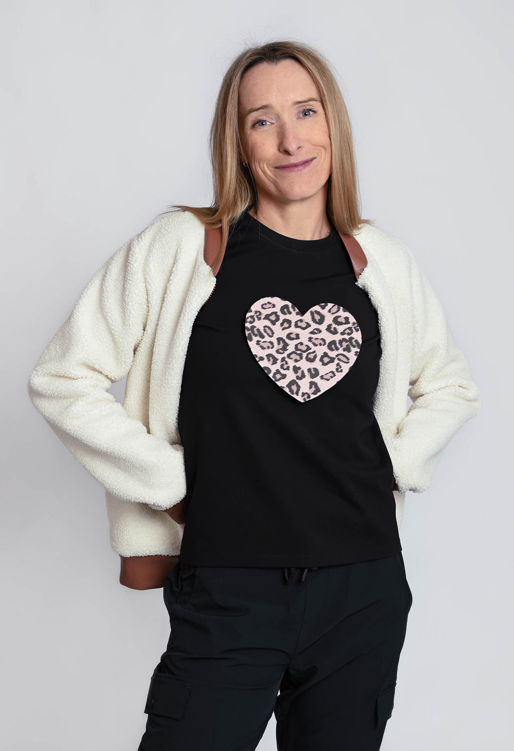 KSL Veste Alba - Veste bomber en sherpa avec touches de cuir vegan