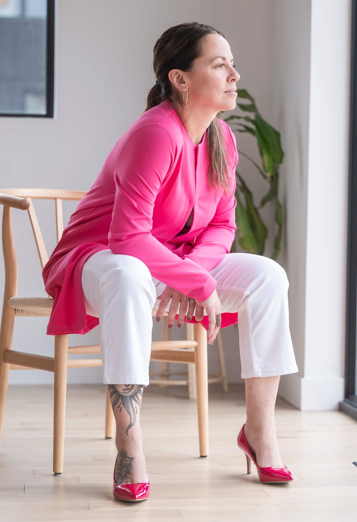 KSL Veste Juliette - Veston long à manches longues en Ponte de Roma léger
