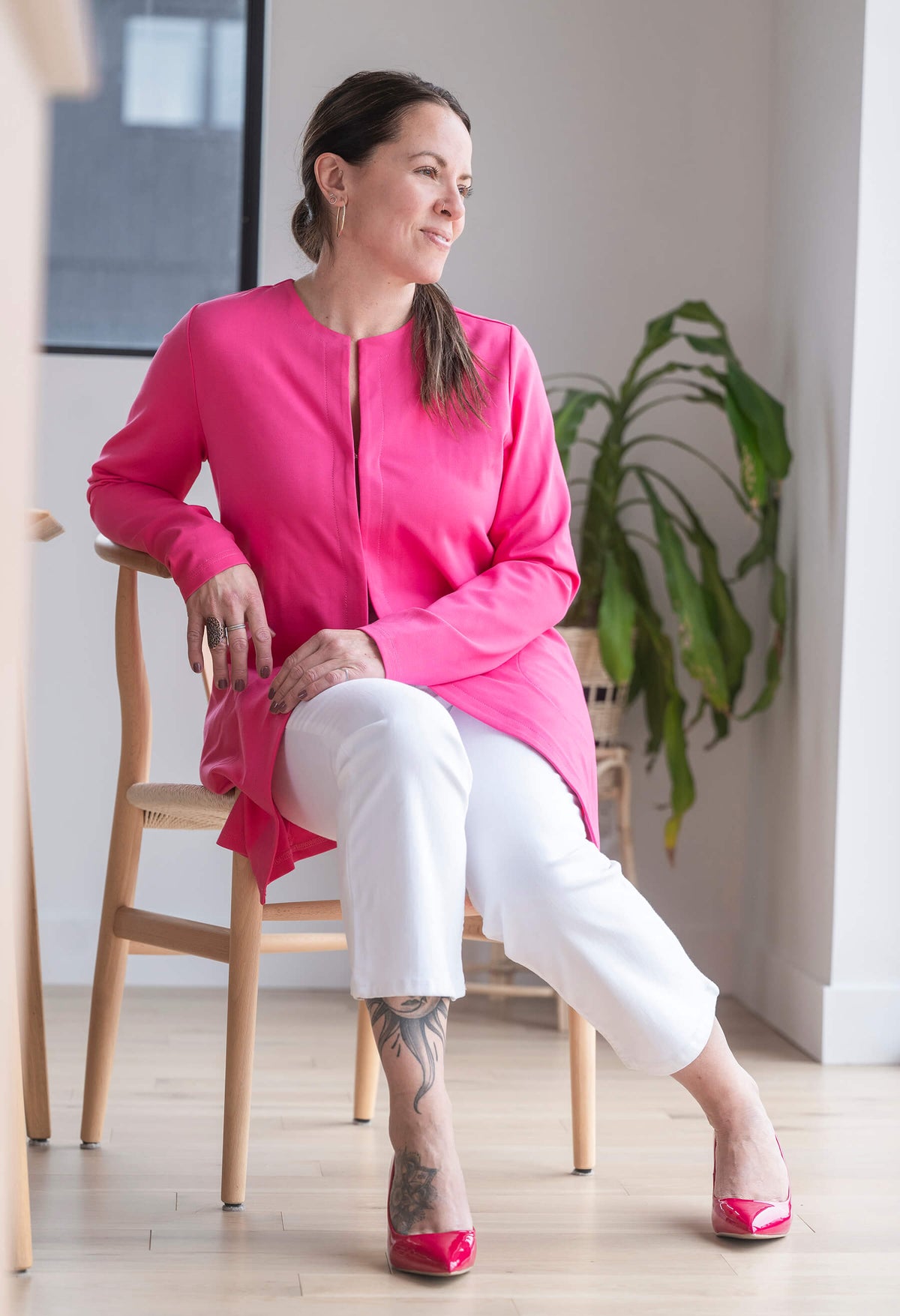 KSL Veste Juliette - Veston long à manches longues en Ponte de Roma léger