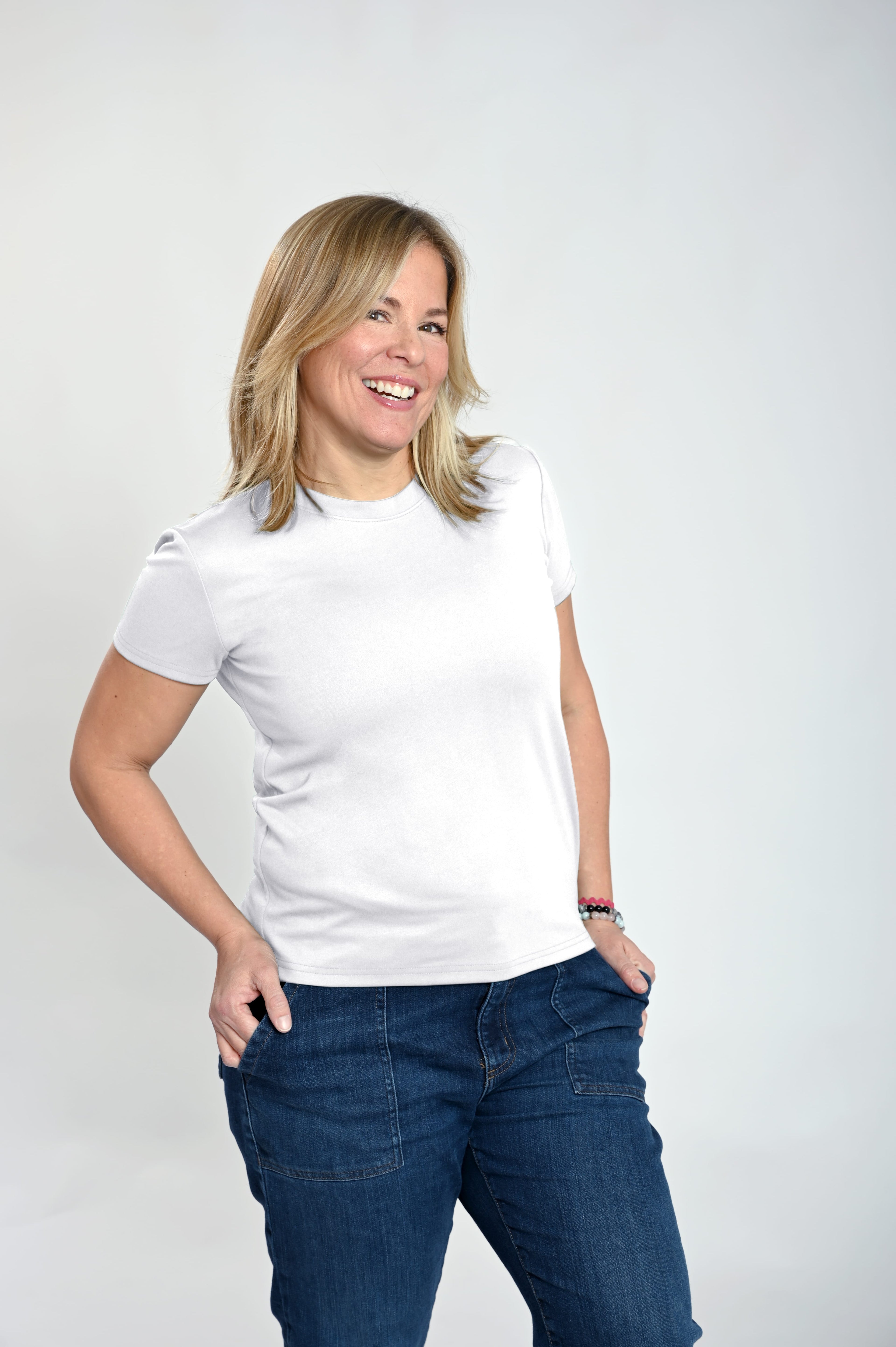 KSL2 Chandail Blanc / XS Nadia - Chandail à manches courtes en PDR noir ou blanc