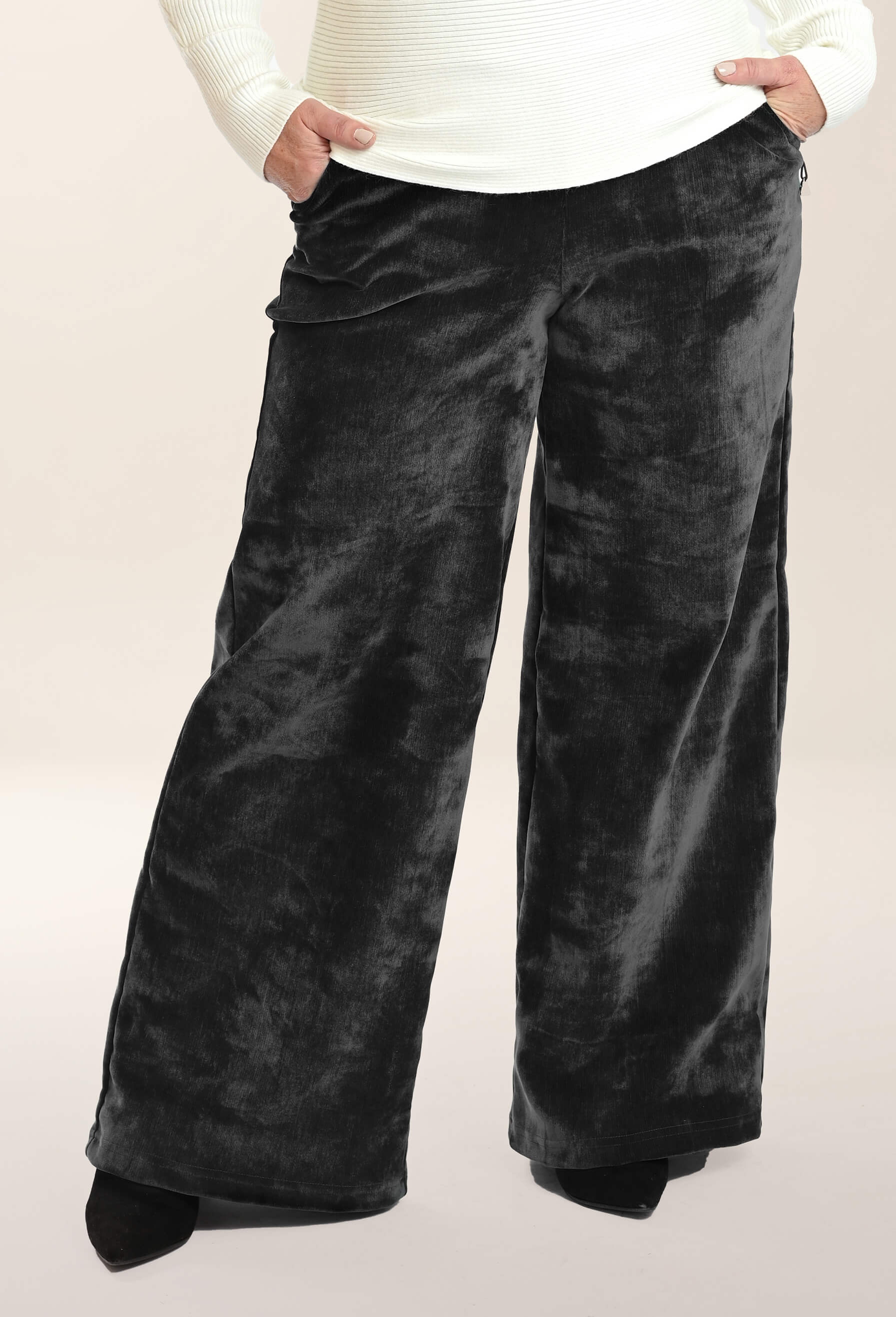 KSL2 Pantalon Gris / XS Kelly - Pantalon fluide à jambes larges en velours - Vente Finale