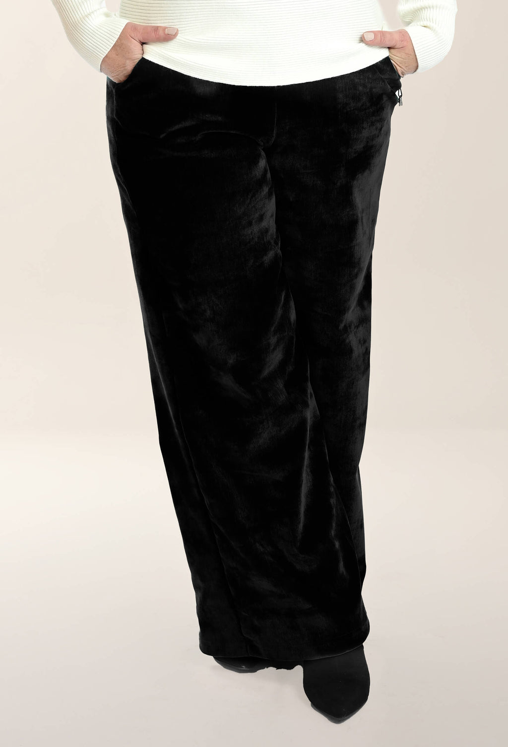 KSL2 Pantalon Noir / XS Kelly - Pantalon fluide à jambes larges en velours - Vente Finale
