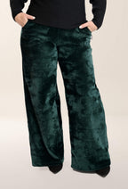 KSL2 Pantalon Vert / XS Kelly - Pantalon fluide à jambes larges en velours - Vente Finale
