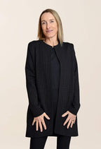 KSL2 Veste Gris - Carreau / XS Juliana- Veste longue et élégante avec poches latérales