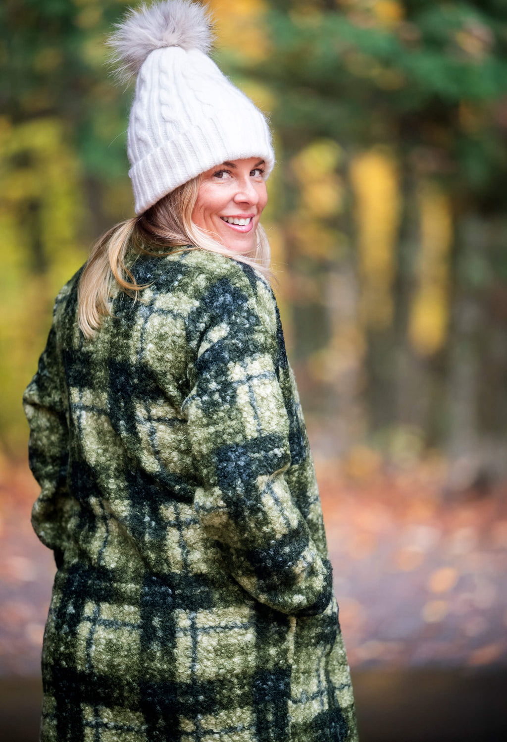 KSL2 Veste Kaki / XS Sophie - Veste à carreaux en tissu bouclé doux