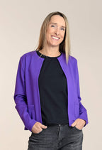 KSL2 Veste Mauve / XS Julia - Veste courte et structurée en Ponte de Roma avec poches latérales