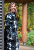 KSL2 Veste Noir / XS Sophie - Veste à carreaux en tissu bouclé doux