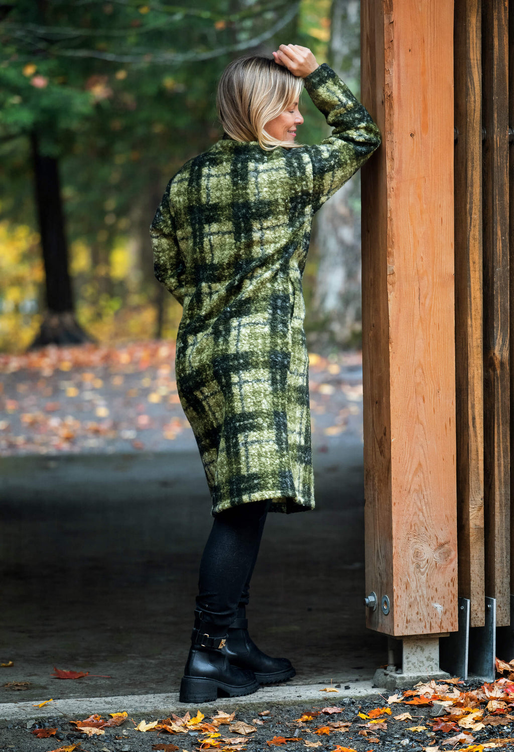 KSL2 Veste Sophie - Veste à carreaux en tissu bouclé doux
